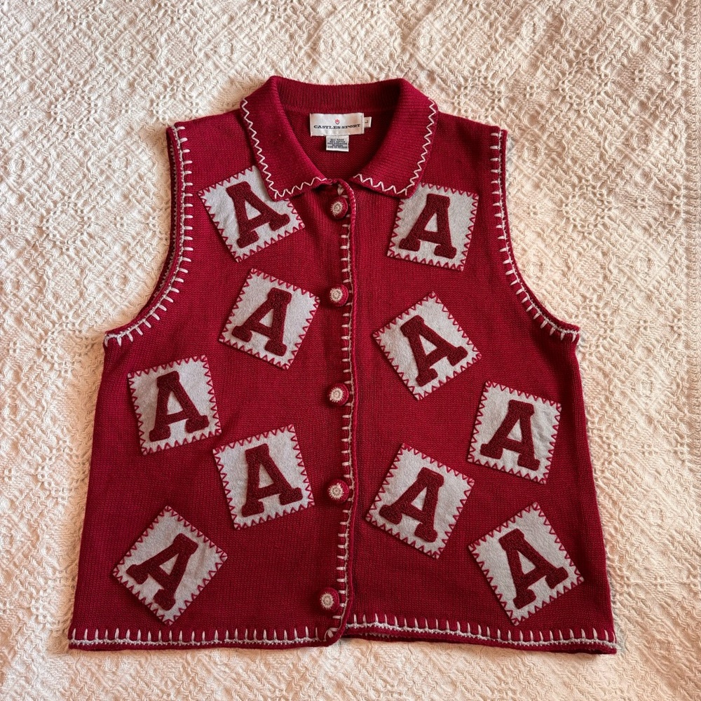 🐘 Vintage Castles Sport Alabama Crimson Tide Sweater Vest 🐘